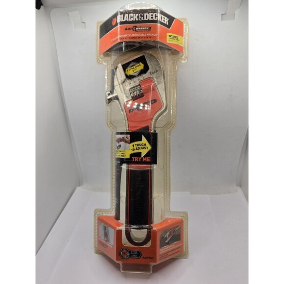 BLACK+DECKER, 8" Auto Adjusting Wrench, AAW100, Extra Wide 1-1/4”, Sealed. - Picture 1 of 5